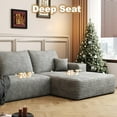 thumbnail image 4 of YWEN 108" Sectional Couches for Living Room Cloud Couch Sofa with L-Shape Upholstered Boneless Couchs Modern Modular Sectional Couch with Chaise (Grey, 108" Right Facing Chaise+2Seaters), 4 of 14