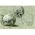 thumbnail image 2 of Southern German, Unknown 14x11 White Modern Wood Framed Museum Art Print Titled - Study of Three Skulls, 2 of 4