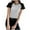 c01White, variant on JGGSPWM Womens Summer Short Sleeve T Shirts Slim Fitted Raglan Color Block Crop Tops 2025 Basic Casual Y2k Stretchy Tee Black L