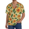 thumbnail image 3 of Vsdgher Leaves Avocado Print Men's Wrinkle Free Untucked Cuban Shirt Business Casual Button Down Shirts Short Sleeve Shirt, 3 of 7