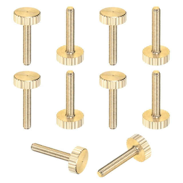 Uxcell Paquete de 10 Tornillos de Mariposa Estriados, M3x16mm Perillas de Cabeza Plana de Latón