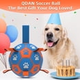 thumbnail image 2 of Pelota de fútbol para perros QDAN para perros medianos y grandes, azul y naranja, 2 of 7