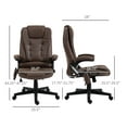 thumbnail image 3 of Heated Massage Office Chair - Linen High Back Desk Chair with Vibration & Heat - Coffee, 3 of 9