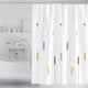thumbnail image 5 of Cortina de ducha blanca de 180x180CM, tela de poliéster impermeable, cortina de baño lavable a máquina con ganchos, 5 of 5