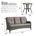 thumbnail image 4 of POCASSY 75" Wide Outdoor Patio Sofa with Cushions and Side Table, 4 of 7