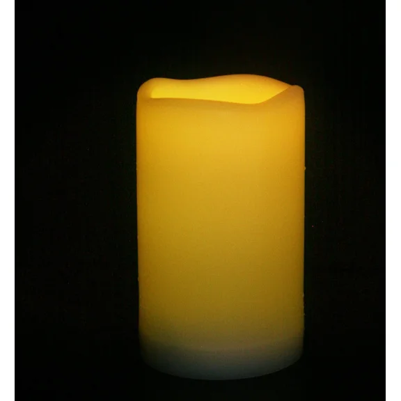 5" Outdoor Flameless Led Pillar Candle With Timer Battery Operated Flickering