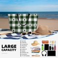 thumbnail image 5 of Japuie Green White Lumberjack Plaid Print Large Capacity Beach Travel Bag,Waterproof Beach Totes Bags for Women Men,Foldable Pool Bag with Zipper, 5 of 5