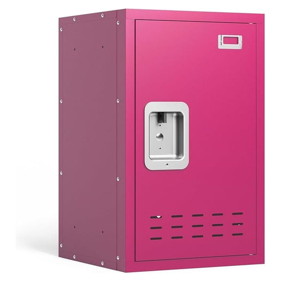 Metal Storage Locker - 24" Lockable Cabinet Organizer - Pink - School, Office, Bedroom, Garage Storage