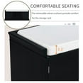 thumbnail image 3 of Storage Bench, with 2 Drawers and 2 cabinets, Wooden Storage Bench with Removable Cushion, Locker Shoe Stool, Bedroom, Entrance, Living Room, Hallway(Black), 3 of 7