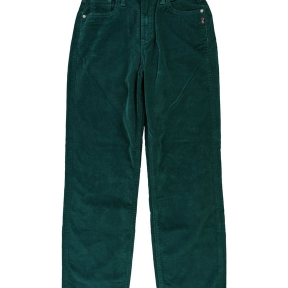 Silver Jeans Womens Mid Stretch Corduroy Straight Leg Jeans, Blue, 27