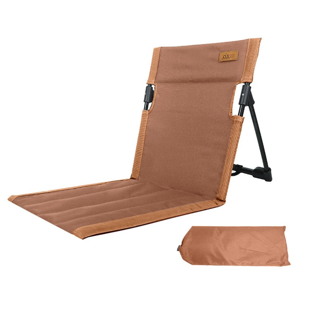 Splihome Outdoor Portable Back Chair Lightweight Foldable Seat Cushion For Camping Beach Bright brown Walmart