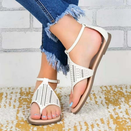 

Homedles Sandals Women- Flat Beach Gift for Women Comfortable Casual Open toe Women Sandals White 38