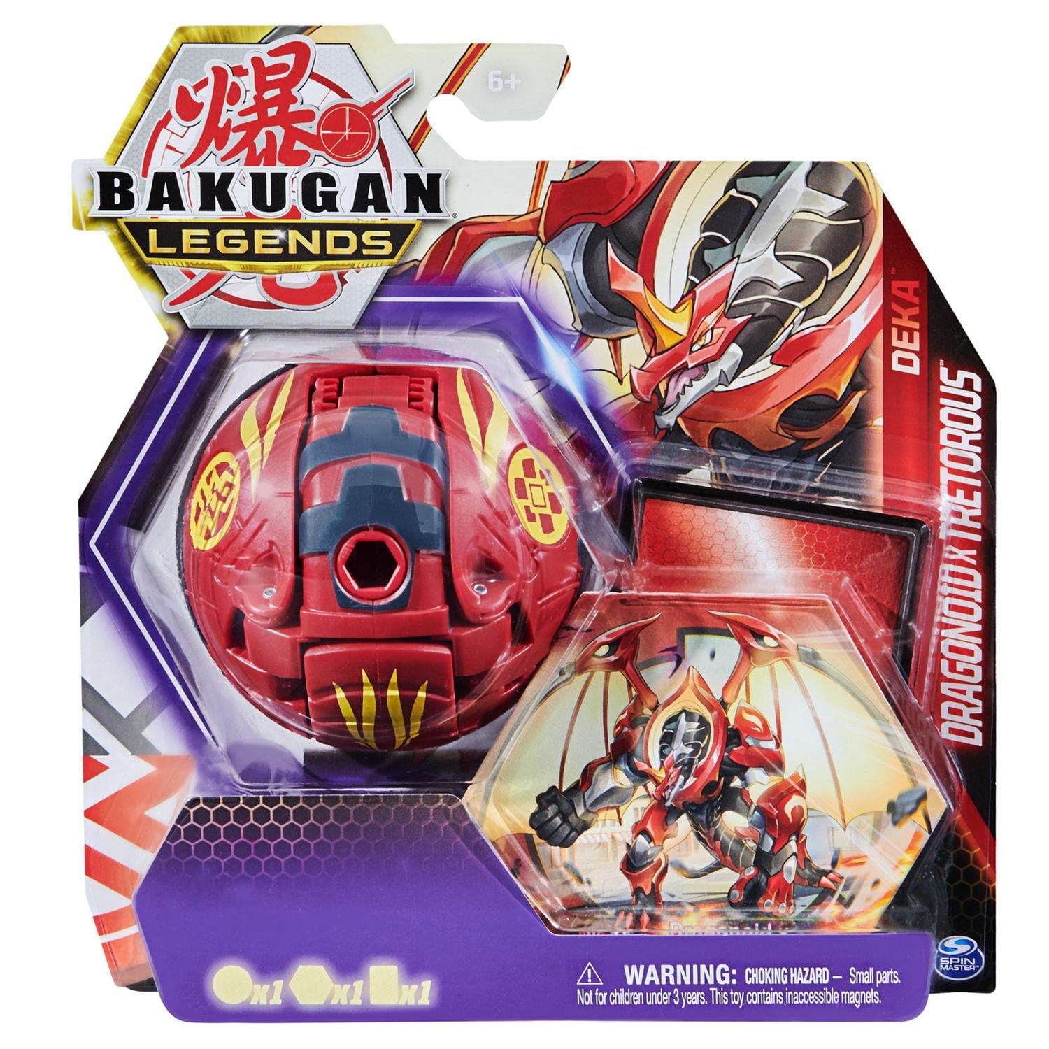 Bakugan Legends Deka, Dragonoid X Tretorous, Jumbo Collectible Transforming Action Figure and Trading Card, Kids Toys for Boys, Ages 6 and Up