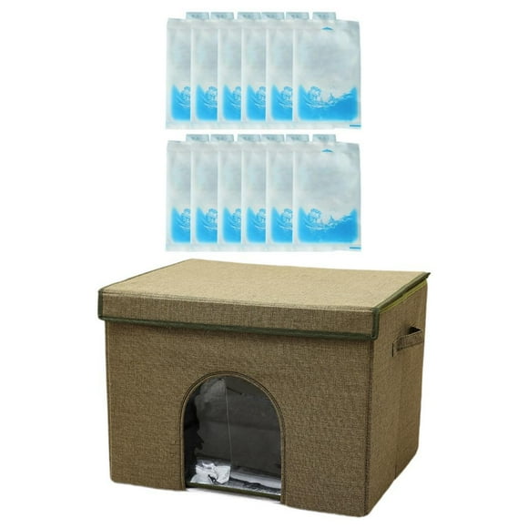 Casa de gato de enfriamiento de verano con 12 paquetes de congelador multipropósito de refugio reutilizable de refugio de mascotas para gatitos para