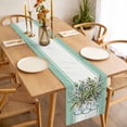 thumbnail image 3 of Eucalyptus Green Table Runner - 120 Inch Long, Kitchen Dining Table Runner Dresser Scarves, Stripes Bottle Flower Cactus Plant Farmhouse Decor for Coffee Tables Wedding Party Banquet, 3 of 8