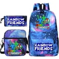 thumbnail image 2 of Mochila de arcoíris Friends para niños y niñas, mochilas escolares de Anime, regalos para niños, 3 unidades por juego Fivean unisex, 2 of 2