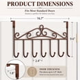 thumbnail image 2 of NOGIS Over The Door Hook,Over Door Coat Rack ,Over Door Towel Rack,Door Hooks,Door Hanger Hook of Bathroom,Clothes ,Belt, Hat,Behind Back of Bathroom, Towel Hanger 7 Hooks ,Bronze, 2 of 7