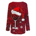 thumbnail image 5 of YUGYXL Womens Fall Fashion Long Sleeve Christmas Pullover Tunic Tops Crewneck Sweatshirt Xmas Printed Holiday Oversized Long Shirts Red XXXL, 5 of 5