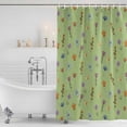 thumbnail image 3 of Spring Flowers Shower Curtain, Waterproof Shower Curtains for Bathroom, Pink Yellow Wildflowers Country Plants Green Washable Fabric Bathtub Curtain Set Bath Decor with 12 Hooks Stall 36"x72", 3 of 8