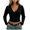 Black, variant on Tops for Women Deep V Neck Long Sleeve Slim Fitted Crop Top Solid for Urban Night Out Party Street Casual Spring Fall