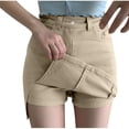 thumbnail image 2 of Qulqfy Straight-Leg Denim Shorts Women High Waisted Stretchy Casual Ripped Front Slit Summer Trendy Women's Jean Shorts, 2 of 5