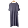 thumbnail image 3 of QUINDOS Pajamas for Women Plus Size Satin Long Nightgowns for Women Pleated Front Short Sleeve Sleep Dress Casual Solid Crew Neck Loose Sleepwear Night Dress, 3 of 5