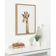 thumbnail image 5 of Kate and Laurel Sylvie Baby Giraffe Animal Print Portrait Framed Canvas Wall Art by Amy Peterson, 18x24 Natural, 5 of 5