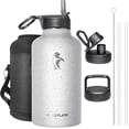 thumbnail image 1 of Bouteille d'Eau de Demi-Gallon Isolée 64 oz avec Couvercles en Paille et 3, Coolflask Galaxy Grand Acier Inoxydable Réutilisable en Métal, 1 of 5