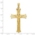 thumbnail image 3 of 14k Polished, Satin and Diamond-cut Crucifix Cross Pendant, 3 of 3