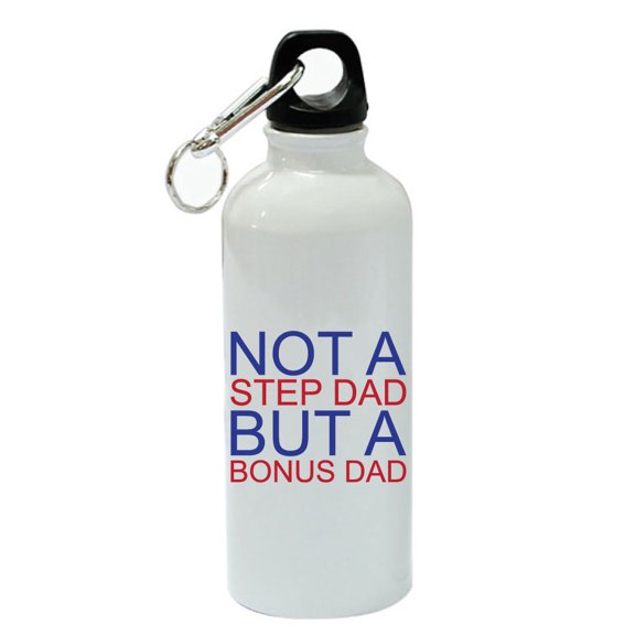 Not a Step Dad But a Bonus Dad White Aluminum Sports 20 oz Water Bottle