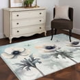thumbnail image 5 of Teal Spring Floral Area Rug 4x6 Washable Rug Non Slip Vintage Botanical Summer Flowers Large Area Rug Indoor Floor Carpet for Entryway Bedroom Kitchen Living Room Home Office Dining Room Nursery, 5 of 7