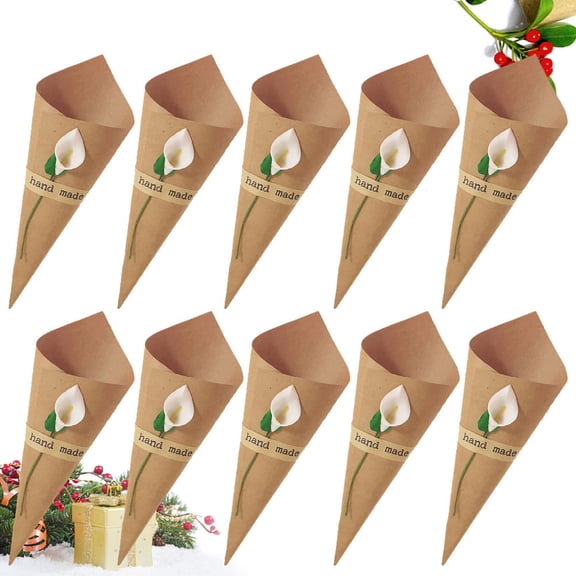 IBASETOY 50Pcs White Bouquet Wrapping Paper Rolls Easy to Use Flower Wrap for Party and Wedding Decor