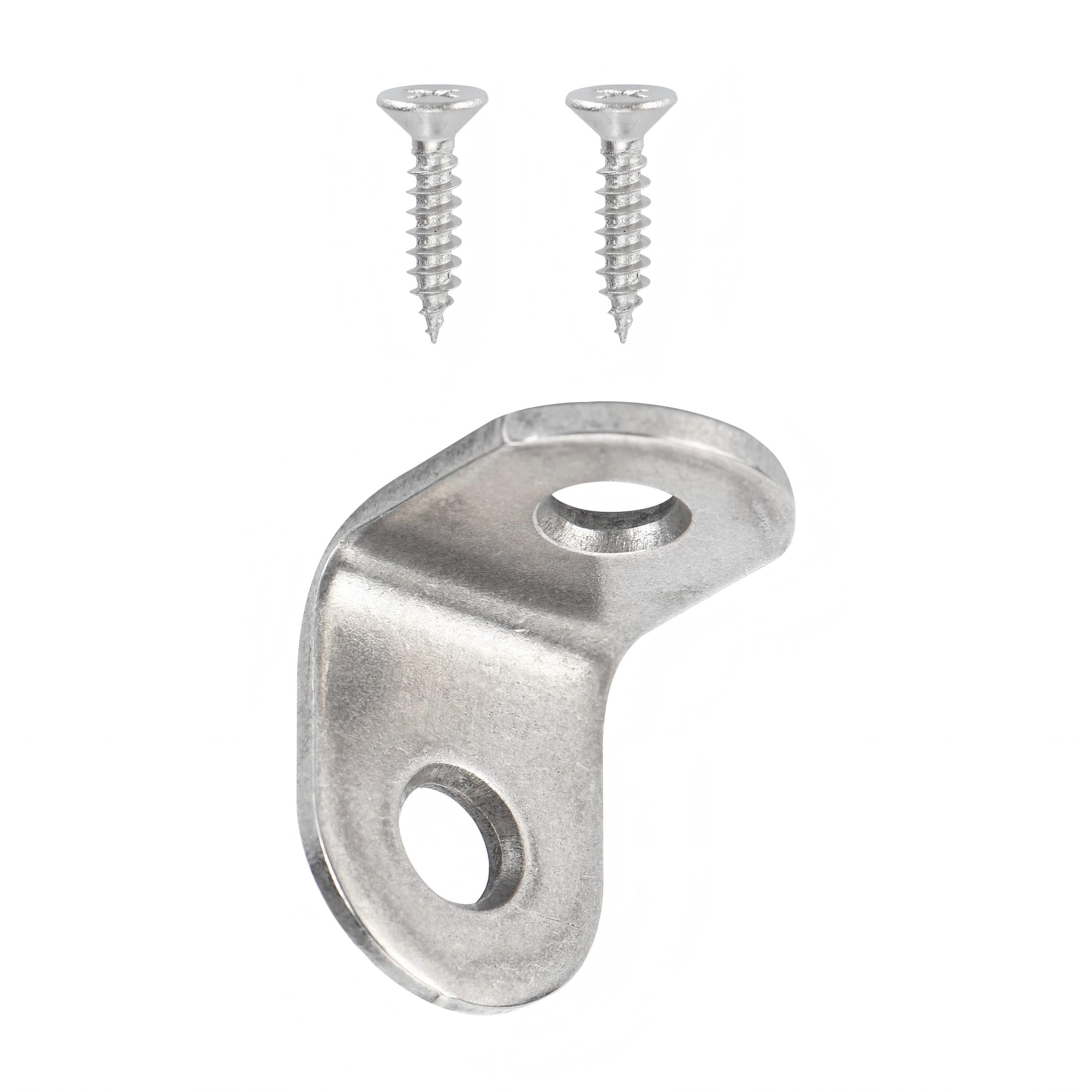Hyper Tough 0.79 in. Stainless Steel Corner Brace for Shelves and Wood Furniture with Screws, 50 Pack