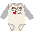 thumbnail image 3 of Inktastic Happy Valentines Day red hearts and arrow Boys or Girls Long Sleeve Baby Bodysuit, 3 of 5