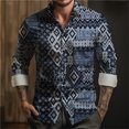 thumbnail image 1 of Camisa tipo cárdigan de manga larga con solapa y estampado de patchwork para hombre, ropa cómoda y suave, comodidad diaria, elegante, nueva 2024, 1 of 6