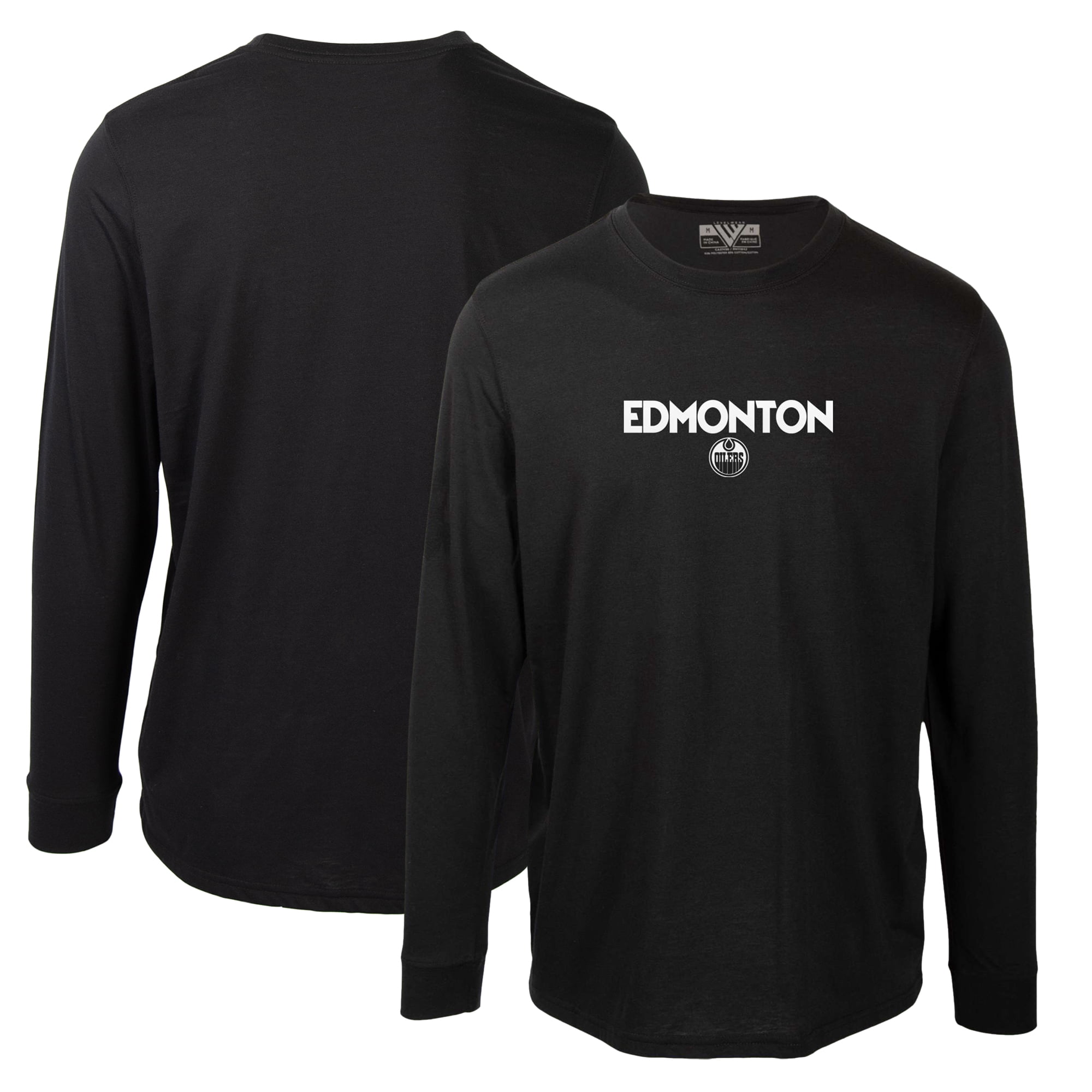 Men's Levelwear Black Edmonton Oilers Oscar City Capsule Long Sleeve T-Shirt
