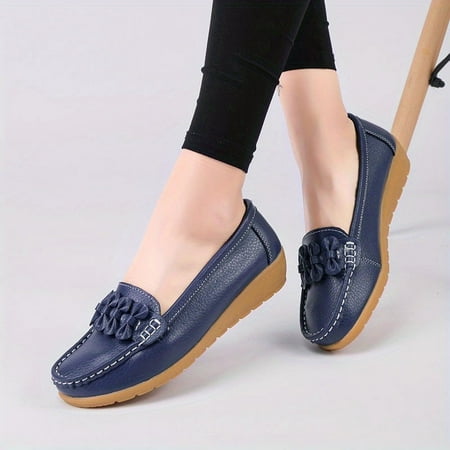 Comfort Soft Sole Penny Loafers -Women s Casual Slip On Faux Leather Flat Shoes-35