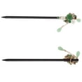 thumbnail image 4 of Unique Bargains 1 Pc Hair Chopstick Classic Flowers Hair Hairpin Black Green, 4 of 5
