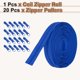 thumbnail image 3 of Cinta de cremallera de bobina de nylon de 10 yardas de Uxcell de 1.2" #5 con 20 deslizadores de cremallera, Azul, 3 of 6