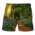 thumbnail image 3 of toraway Men's Flower Beach Shorts Casual Lightweight Drawstring Shorts S, 3 of 3