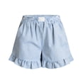 thumbnail image 6 of Dresfit Boxer Shorts for Women Gingham Ruffle Shorts 2026 Summer Plaid Wide Leg Travel Pajama Bottoms with Pocket Plus Size Elastic Beach Pajama Shorts XL, 6 of 6