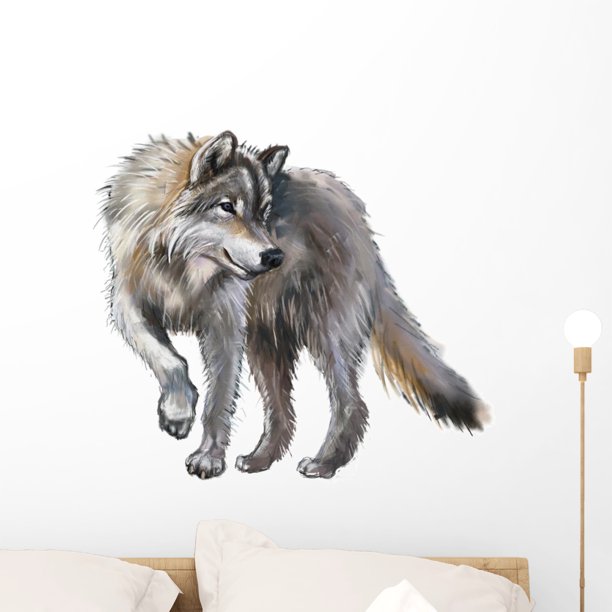 Wolf Wall Decal Sticker by Wallmonkeys Vinyl Peel and Stick Graphic (24