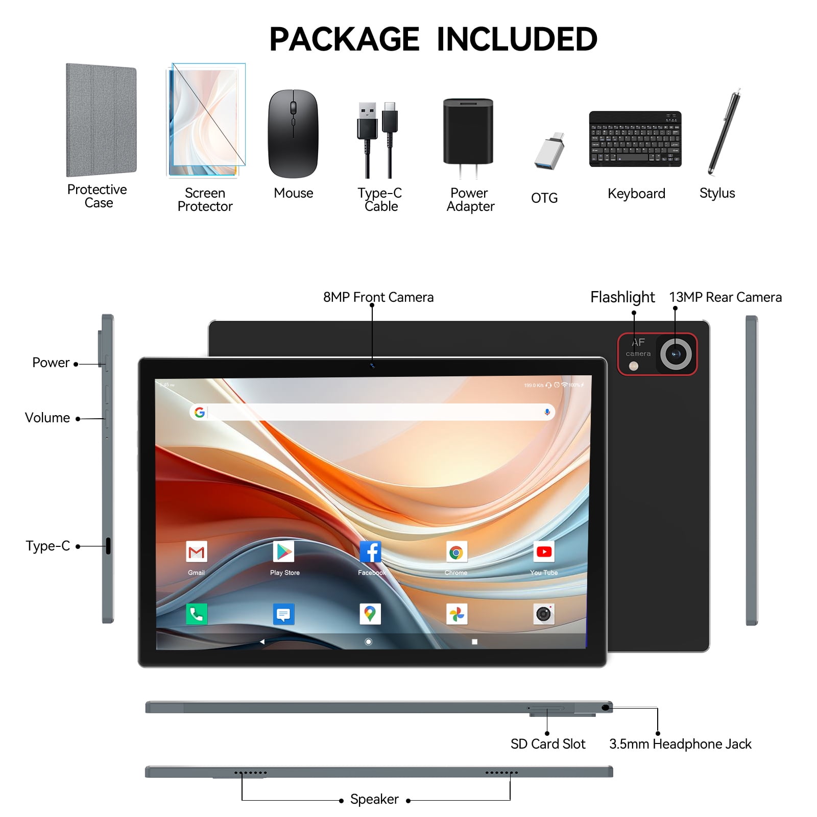 Walmart Black Friday Deals 2025 Android 15 Tablet,10 Inch Android