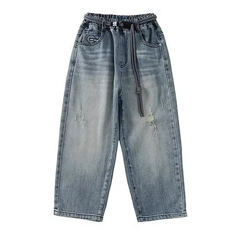 MUXiin Baggy Jeans Men Loose Straight Leg Cute Star Baggy Denim