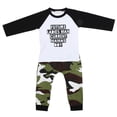 thumbnail image 1 of 2 unids/set ropa de bebé niño camisa con estampado de letras pantalones de camuflaje conjunto de ropa (110), 1 of 5