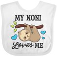 thumbnail image 3 of Inktastic My Noni Loves Me with Sloth and Hearts Boys or Girls Baby Bib, 3 of 4