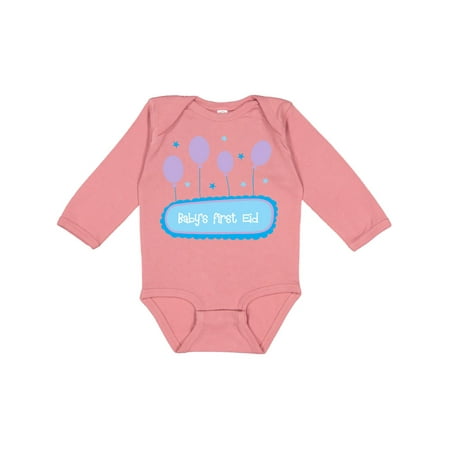 

Inktastic Baby s first Eid Gift Baby Boy or Baby Girl Long Sleeve Bodysuit