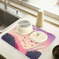 thumbnail image 2 of Yayeee Dish Drying Mat for Kitchen Counter 18" x 24" Microfiber Super Absorbent Coffee Decorative Pad, Pixel Floating Hearts, 2 of 9