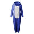 thumbnail image 4 of BRGZLK Girls Fleece Jumpsuits Kids Hooded Rompers Costume Fuzzy Cute Onesie Fall Winter Cozy Zipper Playsuit Jumper with Cat Ears Blue 4-5 Years, 4 of 5