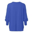 thumbnail image 6 of Women's Fashion Casual Round Neck Long Sleeve Cable Knit Sweater Top for Fall and Winter, Cozy and Classic, Perfect for Cool Weather,Dark Blue,Size S, 6 of 6